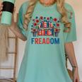 Reading Freadom Freedom Book Lover 4th Of July Men Women Women's Comfort Colors T-Shirt Violet
