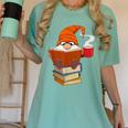 Reading Lover Book Graphic Gnome Women's Comfort Colors T-Shirt Violet