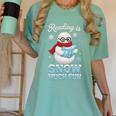 Reading Is Snow Much Fun Book Lover Winter Snowman Humor Women's Comfort Colors T-Shirt Violet Reading Is Snow Much Fun Book Lover Winter Snowman Humor Women's Comfort Colors T-Shirt Violet