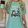 Reading Is Snow Much Fun Christmas Books Snowman Bookworm Women's Comfort Colors T-Shirt Violet