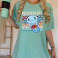 Readsolotl Blue Kawaii Axolotl Book Lover Reading Retro Women's Comfort Colors T-Shirt Violet Readsolotl Blue Kawaii Axolotl Book Lover Reading Retro Women's Comfort Colors T-Shirt Violet