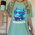 Readsolotl Blue Kawaii Axolotl Book Lover Reading Women's Comfort Colors T-Shirt Violet