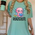 Readsolotl Cute Axolotl Reading Book Kawaii Pink Aesthetic Women's Comfort Colors T-Shirt Violet