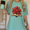 Red Roses Flowers Book Floral Women's Comfort Colors T-Shirt Violet Red Roses Flowers Book Floral Women's Comfort Colors T-Shirt Violet