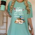 Retro Just A Girl Who Love Dogs Books And Coffee Bookworm Women's Comfort Colors T-Shirt Violet