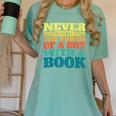 Retro Never Underestimate The Power Of a Boy With a Book Women's Comfort Colors T-Shirt Violet Retro Never Underestimate The Power Of a Boy With a Book Women's Comfort Colors T-Shirt Violet