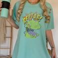 Rugrats Reptar Distressed Comic Book Style Cartoon Women's Comfort Colors T-Shirt Violet