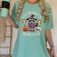 Salem Witch Book Club Bookish Halloween Raccoon Witchcraft Women's Comfort Colors T-Shirt Violet