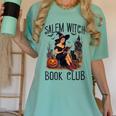 Salem Witch Book Club Bookish Retro Halloween Cat Women's Comfort Colors T-Shirt Violet