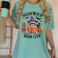 Salem WItch Book Club Halloween Raccoon Witch Reading Book Women's Comfort Colors T-Shirt Violet Salem WItch Book Club Halloween Raccoon Witch Reading Book Women's Comfort Colors T-Shirt Violet