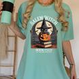 Salem Witch Book Club All Witches Welcome Halloween Reading Women's Comfort Colors T-Shirt Violet