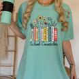 School Counselor Wildflower Book School Counseling Life Women's Comfort Colors T-Shirt Violet