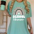 School Librarian For Women Cute Bookworm Book School Library Women's Comfort Colors T-Shirt Violet