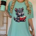 Scottish Terrier Reading a Book Dog Women's Comfort Colors T-Shirt Violet