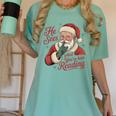 He Sees What You'Ve Been Reading Bookish Christmas Humor Women's Comfort Colors T-Shirt Violet