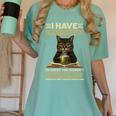 i Have Selective Hearing Cat Coffee Books Retro Women's Comfort Colors T-Shirt Violet
