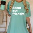 Silent But Friendly A Design For Introverts Women's Comfort Colors T-Shirt Violet Silent But Friendly A Design For Introverts Women's Comfort Colors T-Shirt Violet