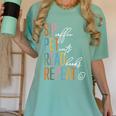 Sip Coffee Pet Cats Read Books Repeat Book Cat Lover Women's Comfort Colors T-Shirt Violet