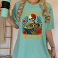 Skeleton Read Book Just One More Chapter Floral Book Lover Women's Comfort Colors T-Shirt Violet