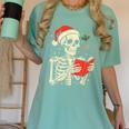 Skeleton Reading Book Christmas Teacher Librarian Book Lover Women's Comfort Colors T-Shirt Violet Skeleton Reading Book Christmas Teacher Librarian Book Lover Women's Comfort Colors T-Shirt Violet