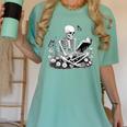 Skeleton Reading Book Floral Dark For Book Lovers Women's Comfort Colors T-Shirt Violet