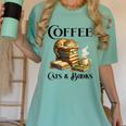 Sleeping Cat And Books With Coffee Lover Women's Comfort Colors T-Shirt Violet