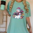 Snowman Reading Book Lovers Christmas Bookworm Librarian Women's Comfort Colors T-Shirt Violet Snowman Reading Book Lovers Christmas Bookworm Librarian Women's Comfort Colors T-Shirt Violet