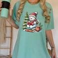 Snowman Reading Book Lovers Christmas Librarian Bookworm Women's Comfort Colors T-Shirt Violet Snowman Reading Book Lovers Christmas Librarian Bookworm Women's Comfort Colors T-Shirt Violet