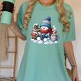 Snowman Reading Books Lovers Librarian Bookworm Christmas Women's Comfort Colors T-Shirt Violet Snowman Reading Books Lovers Librarian Bookworm Christmas Women's Comfort Colors T-Shirt Violet