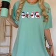 Snowman Reading Books Teacher Librarian Bookworm Christmas Women's Comfort Colors T-Shirt Violet
