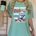 Snowman Winter Snow So Many Books Christmas Snow Little Time Women's Comfort Colors T-Shirt Violet