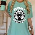 Socially Awkward Cute Introvert Cat Meme Anti-Social Club Women's Comfort Colors T-Shirt Violet Socially Awkward Cute Introvert Cat Meme Anti-Social Club Women's Comfort Colors T-Shirt Violet