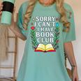 Sorry I Can't I Have Book Club Women's Comfort Colors T-Shirt Violet