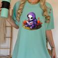 Spooky Grim Reaper Reading A Book Cute Creepy Halloween Women's Comfort Colors T-Shirt Violet Spooky Grim Reaper Reading A Book Cute Creepy Halloween Women's Comfort Colors T-Shirt Violet