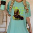 Star Wars The Book Of Boba Fett Neon Boba Fett Lives Poster Women's Comfort Colors T-Shirt Violet