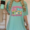Survived 67 Days Of School Ice Cream Drip Apple Pencil Book Women's Comfort Colors T-Shirt Violet Survived 67 Days Of School Ice Cream Drip Apple Pencil Book Women's Comfort Colors T-Shirt Violet