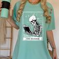 Tarot Card Shirt The Reader Tarot Skeleton Reading Book Women's Comfort Colors T-Shirt Violet