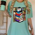 Teacher Librarian Kawaii Penguin Book Lover Penguin Women's Comfort Colors T-Shirt Violet