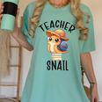 Teacher Snail With Glasses On Books Cute Pre-K Kindergarten Women's Comfort Colors T-Shirt Violet Teacher Snail With Glasses On Books Cute Pre-K Kindergarten Women's Comfort Colors T-Shirt Violet