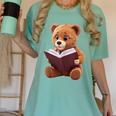 Teddy Bear Reading a Book Women's Comfort Colors T-Shirt Violet