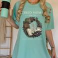 Tired Moms Book Club Dark Floral Coffee Skeleton Women's Comfort Colors T-Shirt Violet Tired Moms Book Club Dark Floral Coffee Skeleton Women's Comfort Colors T-Shirt Violet