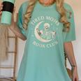 Tired Moms Book Club Skeleton Reading Books Moon Women's Comfort Colors T-Shirt Violet