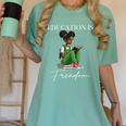 History Month Education Is Freedom Books Black Teacher Women's Comfort Colors T-Shirt Violet