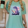 Trex Reading Book Dinosaur Women's Comfort Colors T-Shirt Violet Trex Reading Book Dinosaur Women's Comfort Colors T-Shirt Violet