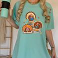Turkey Read Books Reading Fall Thanksgiving Teacher Women's Comfort Colors T-Shirt Violet