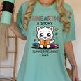 Unearth a Story Cute Kitten Summer Reading 2026 Cat Book Women's Comfort Colors T-Shirt Violet Unearth a Story Cute Kitten Summer Reading 2026 Cat Book Women's Comfort Colors T-Shirt Violet