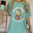 Unearth a Story Summer Reading 2026 Book Lover Dino Fun Women's Comfort Colors T-Shirt Violet