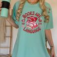 Valentine Book Lover Books Are My Love Language Women Girl Women's Comfort Colors T-Shirt Violet Valentine Book Lover Books Are My Love Language Women Girl Women's Comfort Colors T-Shirt Violet