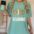 Wild About Reading Books Animal Theme Bookworm Library Day Women's Comfort Colors T-Shirt Violet