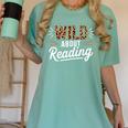 Wild About Reading Books Reader Lover Bookworm Leopard Print Women's Comfort Colors T-Shirt Violet Wild About Reading Books Reader Lover Bookworm Leopard Print Women's Comfort Colors T-Shirt Violet